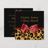 Trendy Black en Gold Leopard Print Vrijgezellenfee Kaart (Voorkant / Achterkant)