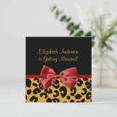 Trendy Black en Gold Leopard Print Vrijgezellenfee Kaart (Staand voorkant)