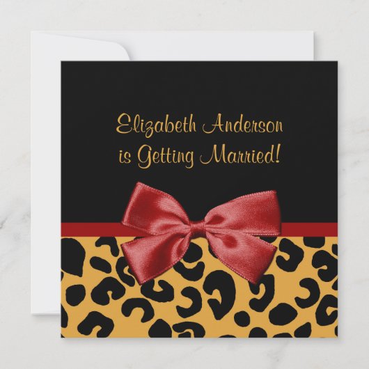 Trendy Black en Gold Leopard Print Vrijgezellenfee Kaart (Voorkant)