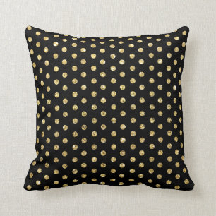 Trendy Black en Gold Polka-Stippen Pattern Kussen