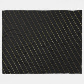 Trendy Black en Gold Striped Glamoureus Design Fleece Deken (Voorkant (Horizontaal))