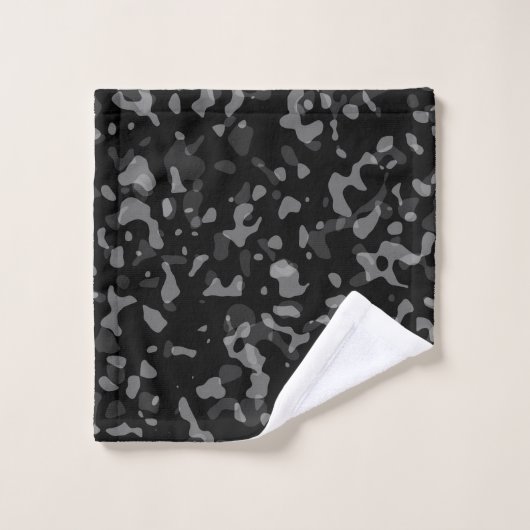 Trendy Black en Grey Camouflage Pattern Bad Handdoek (Wasdoekje)