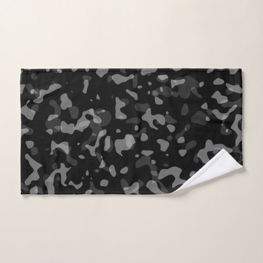 Trendy Black en Grey Camouflage Pattern Bad Handdoek (Handdoek)