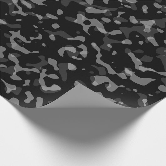 Trendy Black en Grey Camouflage Pattern Cadeaupapier (Hoek)