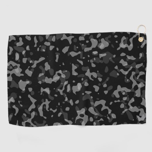 Trendy Black en Grey Camouflage Pattern Golfhanddoek (Horizontaal)