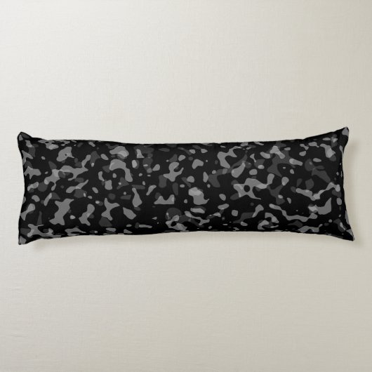 Trendy Black en Grey Camouflage Pattern Lichaamskussen (Achterkant)