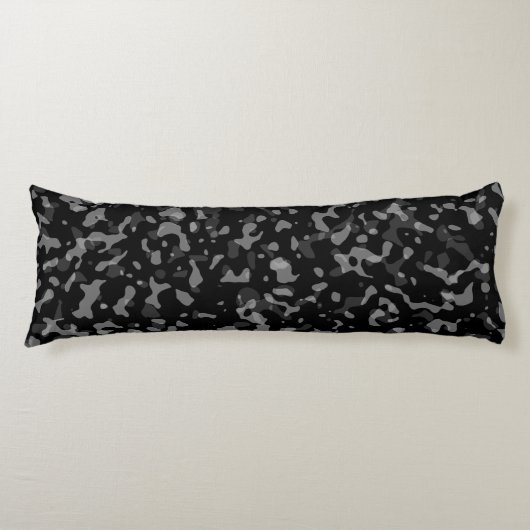 Trendy Black en Grey Camouflage Pattern Lichaamskussen (Voorkant)