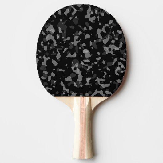 Trendy Black en Grey Camouflage Pattern Tafeltennisbatje (Voorkant)