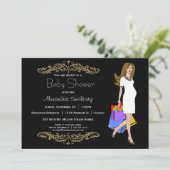 Trendy Black en Leopard Print Shoping Mammie Kaart (Staand voorkant)