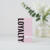 Trendy Black en Pink Loyalty Kaart Visitekaartje (Staand voorkant)