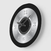 Trendy Black en Silver Grote Klok (Hoek)