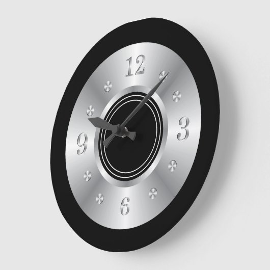 Trendy Black en Silver Grote Klok (Hoek)