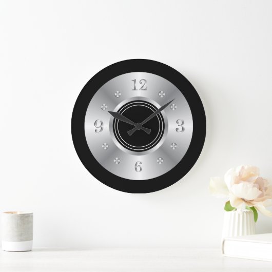 Trendy Black en Silver Grote Klok (Huis)