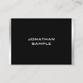 Trendy Black en Silver Modern minimalistisch desig Visitekaartje (Voorkant)