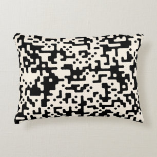 Trendy Black en White Abstract Pattern Accent Kussen