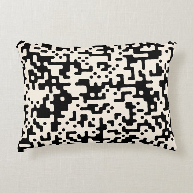 Trendy Black en White Abstract Pattern Accent Kussen (Voorkant)