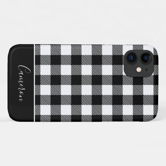 Trendy Black en White Buffalo Plays Personalized Case-Mate iPhone Case (Achterkant (horizontaal))