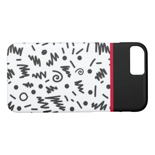 Trendy Black en White Case-Mate iPhone Case (Achterkant (Horizontaal))