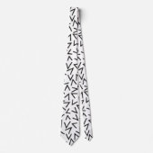 Trendy Black en White Geometric Design Stropdas (Voorkant)