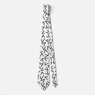 Trendy Black en White Geometric Design Stropdas