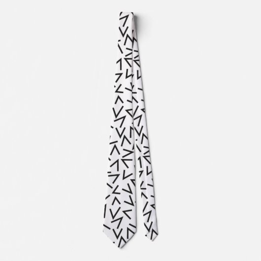 Trendy Black en White Geometric Design Stropdas (Voorkant)
