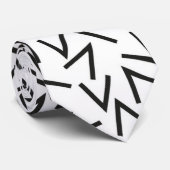 Trendy Black en White Geometric Design Stropdas (Opgerold)