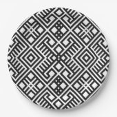 Trendy Black en White Geometric Pattern Papieren Bordje (Voorkant)