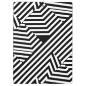 Trendy Black en White Geometric Stripes met naam Klembord (Achterkant)