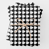 Trendy Black en White Heart Pattern Gradiënt Inpakpapier Vel (In situ)