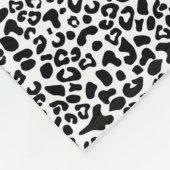 Trendy Black en White Leopard Print Animal Spots Fleece Deken (Hoek)