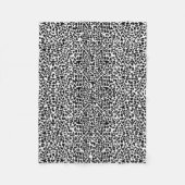 Trendy Black en White Leopard Print Animal Spots Fleece Deken (Voorkant)