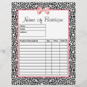 Trendy Black en White Leopard Print Order Forms Flyer (Voorkant)