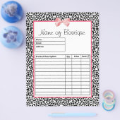 Trendy Black en White Leopard Print Order Forms Flyer (Enkel)