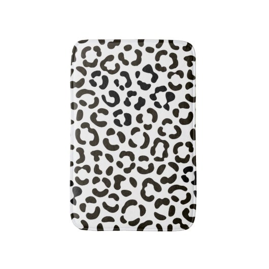 Trendy Black en White Leopard Print Pattern Badmat (Voorkant Verticaal)