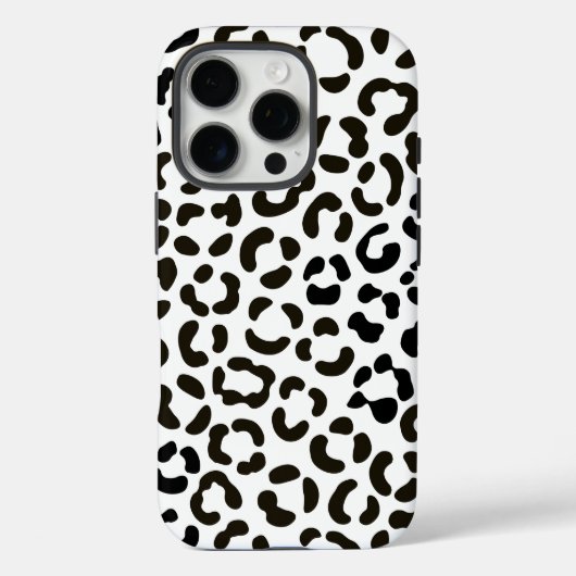 Trendy Black en White Leopard Print Pattern Case-Mate iPhone Case (Achterkant)