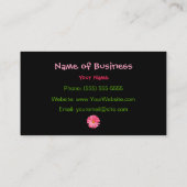 Trendy Black en White Leopard Print Pink Daisy Visitekaartje (Achterkant)