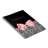 Trendy Black en White Leopard Print Pink Notitieboek (Rechterzijde)