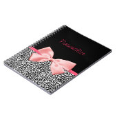 Trendy Black en White Leopard Print Pink Notitieboek (Linkerzijde)
