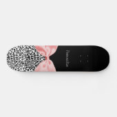 Trendy Black en White Leopard Print Pink Persoonlijk Skateboard (Horizontaal)
