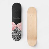 Trendy Black en White Leopard Print Pink Persoonlijk Skateboard (Voorkant)