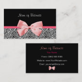 Trendy Black en White Leopard Print Pink Visitekaartje (Voorkant / Achterkant)