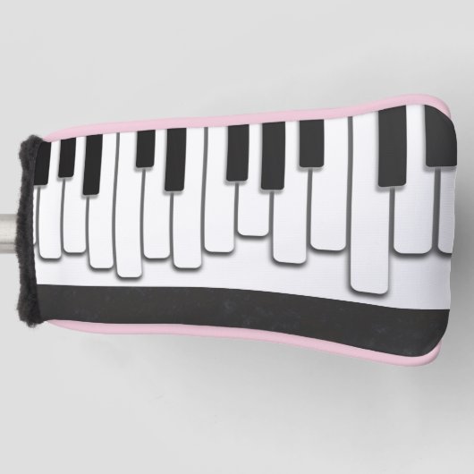 Trendy Black en White Piano Keys Golfheadcover (Voorkant)