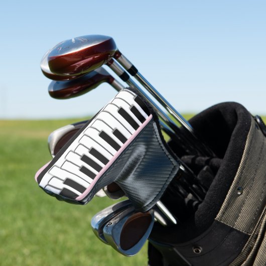 Trendy Black en White Piano Keys Golfheadcover (Insitu)