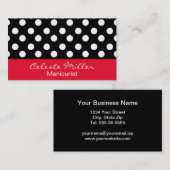 Trendy Black en White Polka Dots Visitekaartje (Voorkant / Achterkant)