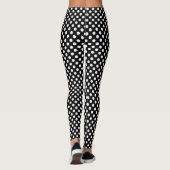 Trendy Black- en White polka-puntenpatroon Leggings (Achterkant)