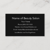 Trendy Black en White Stripe Certified Beautician Visitekaartje (Achterkant)