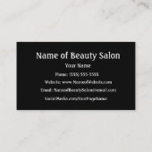 Trendy Black en White Stripe Certified Beautician Visitekaartje (Achterkant)
