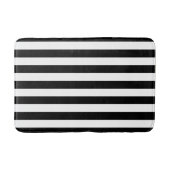 Trendy Black en White Wide Horizontal Stripes Badmat (Voorkant)