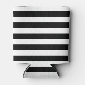 Trendy Black en White Wide Horizontal Stripes Blikjeskoeler