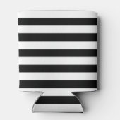 Trendy Black en White Wide Horizontal Stripes Blikjeskoeler (Achterkant)